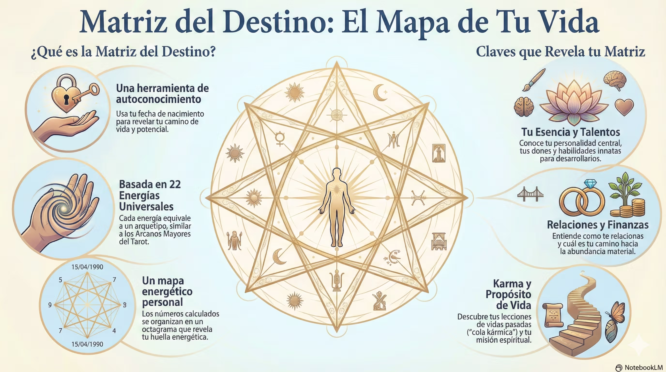 Matriz del Destino - Octagrama numerológico basado en los 22 Arcanos Mayores
