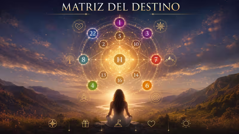 Matriz del Destino - Tu fecha de nacimiento esconde el mapa secreto de tu alma. Descubre las 22 energías universales que revelan tu camino espiritual y lecciones kármicas.